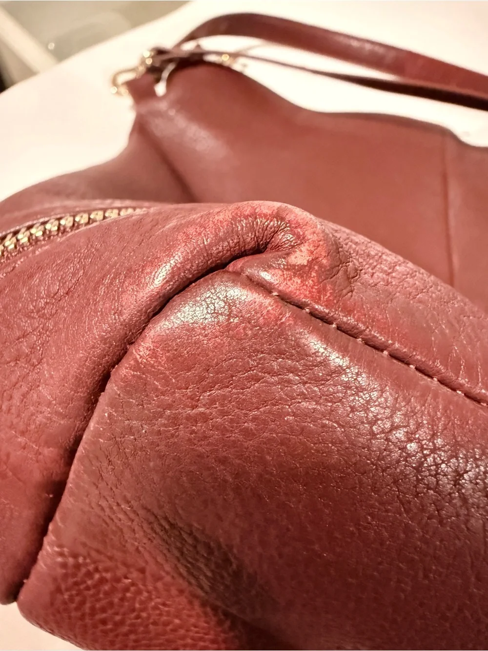 Kelsi Dagger Burgundy Leather Shoulder Bag